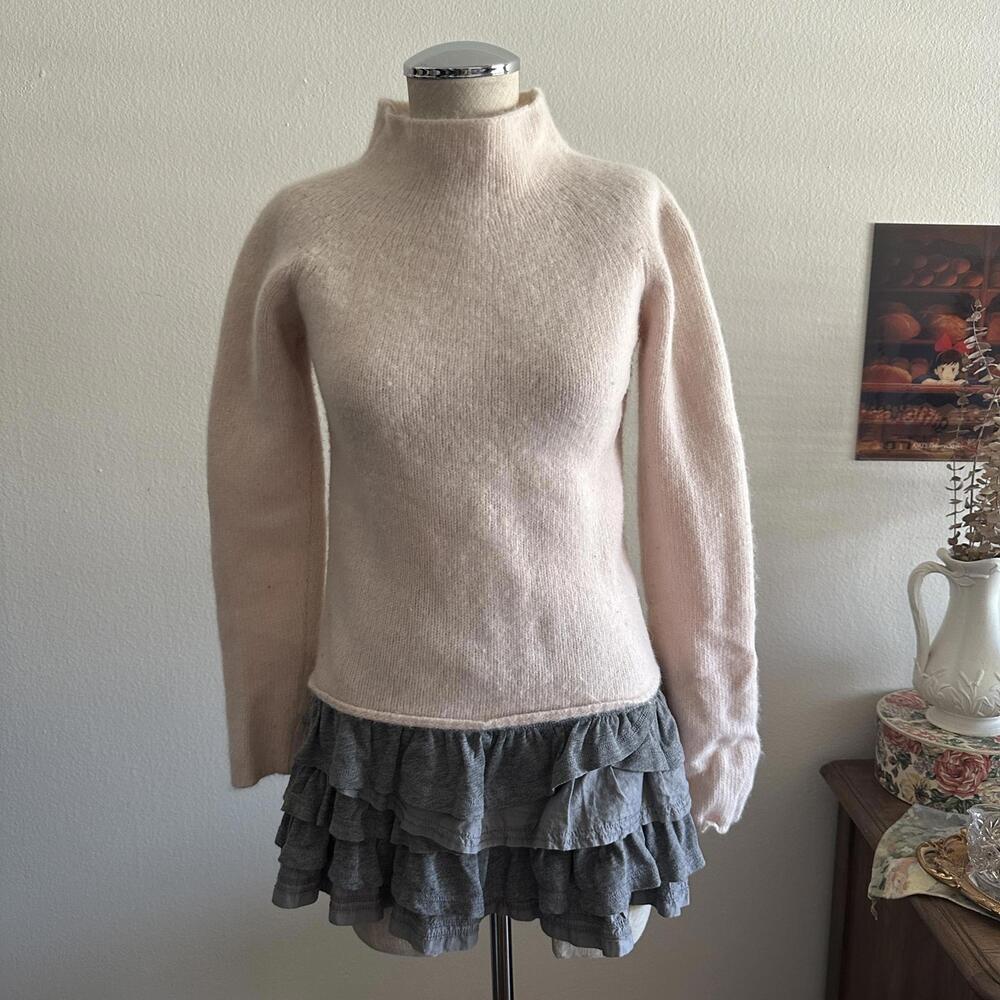 Baby pink wool mock neck sweater - Picture 2 of 7